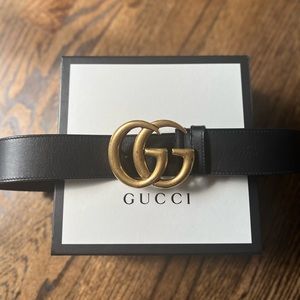 Gucci GG MARMONT 2015 RE-EDITION WIDE BELT (Size 80 x 32)